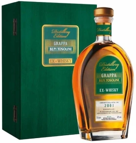 Граппа Ex-Whisky Barrique, Bepi Tosolini, не менее 12 месяцев, 0.7 л (п/у)