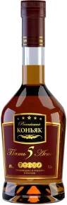 Коньяк Пять звездочек, Шереметьевский ВКЗ, 5 zvezd, 5 лет, 0.5 л
