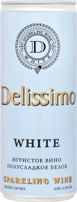 Игристое вино White Semi-Sweet, Delissimo, 0.25 л