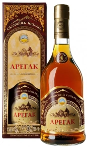 Коньяк Арегак, 4 Stars, 4 года, 0.5 л (п/у)