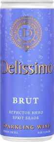 Игристое вино White Brut, Delissimo, 0.25 л