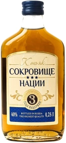 Коньяк Сокровище Нации, 3 года, 0.25 л
