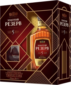 Коньяк Золотой Резерв, VSOP, 5 лет, 0.5 л (п/у)