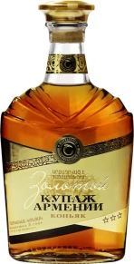 Коньяк Золотой Купаж Армении, 3 zvezdy, 3 года, 0.5 л