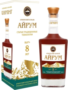 Коньяк Айрум, 8 лет, 0.5 л (п/у)