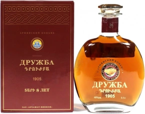 Коньяк Дружба, 8 лет, 0.5 л (п/у)