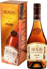 Коньяк Арадис, 3 stars, 3 года, 0.5 л (п/у)
