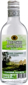 Водка Мягкая, Тверские Просторы, 0.25 л
