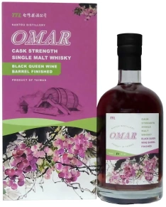 Виски Cask Strength Black Queen Wine Barrel Finished, Omar, 4 года, 0.7 л (п/у)