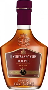 Коньяк Цхинвальский Погреб, 5 звёзд, 5 лет, 0.5 л
