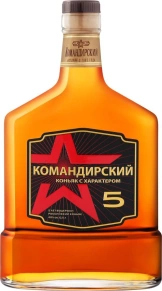 Коньяк Командирский, 5 звёзд, 5 лет, 0.5 л