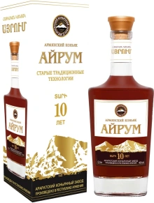 Коньяк Айрум, 10 лет, 0.5 л (п/у)