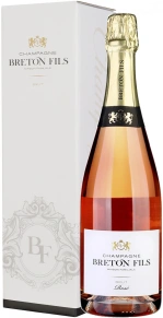 Шампанское Rose Brut, Champagne Breton Fils, AOC, 0.75 л (п/у)