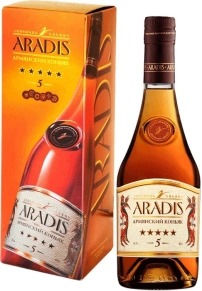 Коньяк Арадис, 5 stars, 5 лет, 0.5 л (п/у)