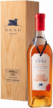 Коньяк Deau Grande Champagne 1990, gift box, Moisans