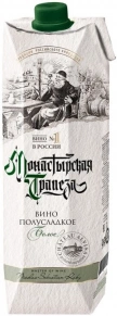 Вино Белое полусладкое, Монастырская трапеза, 1 л