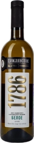 Вино 1786 Белое Сухое, Цимлянское, 0.75 л