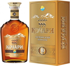 Коньяк Кочари, KVVK, 10 лет, 0.5 л (п/у)
