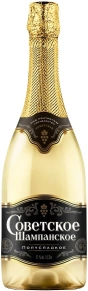 Игристое вино Советское шампанское Белое полусладкое, Симферопольский винодельческий завод, 0.75 л