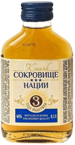 Коньяк Сокровище Нации, 3 года, 0.1 л