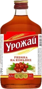 Ликер Рябина на коньяке, Урожай, 0.25 л