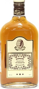 Коньяк Российский, КВС, 3 zvezdochki, 3 года, 0.5 л