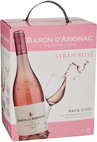 Вино Syrah Rose, Baron d'Arignac, 5 л